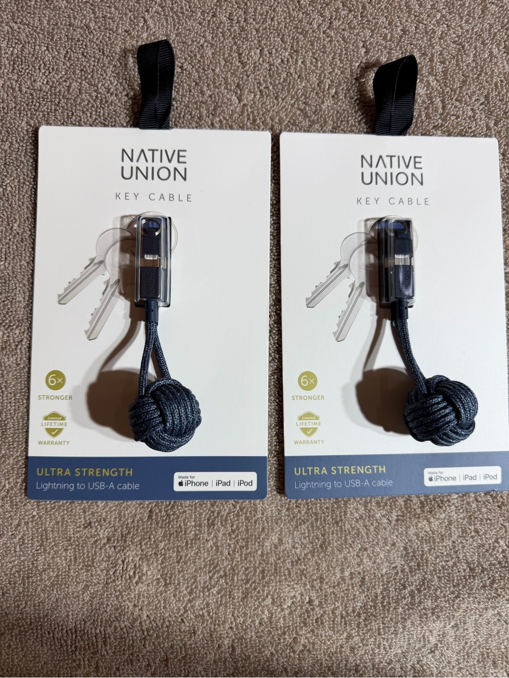 Native Union Ultra Strength Lightning to USB-A Key Cable – Black